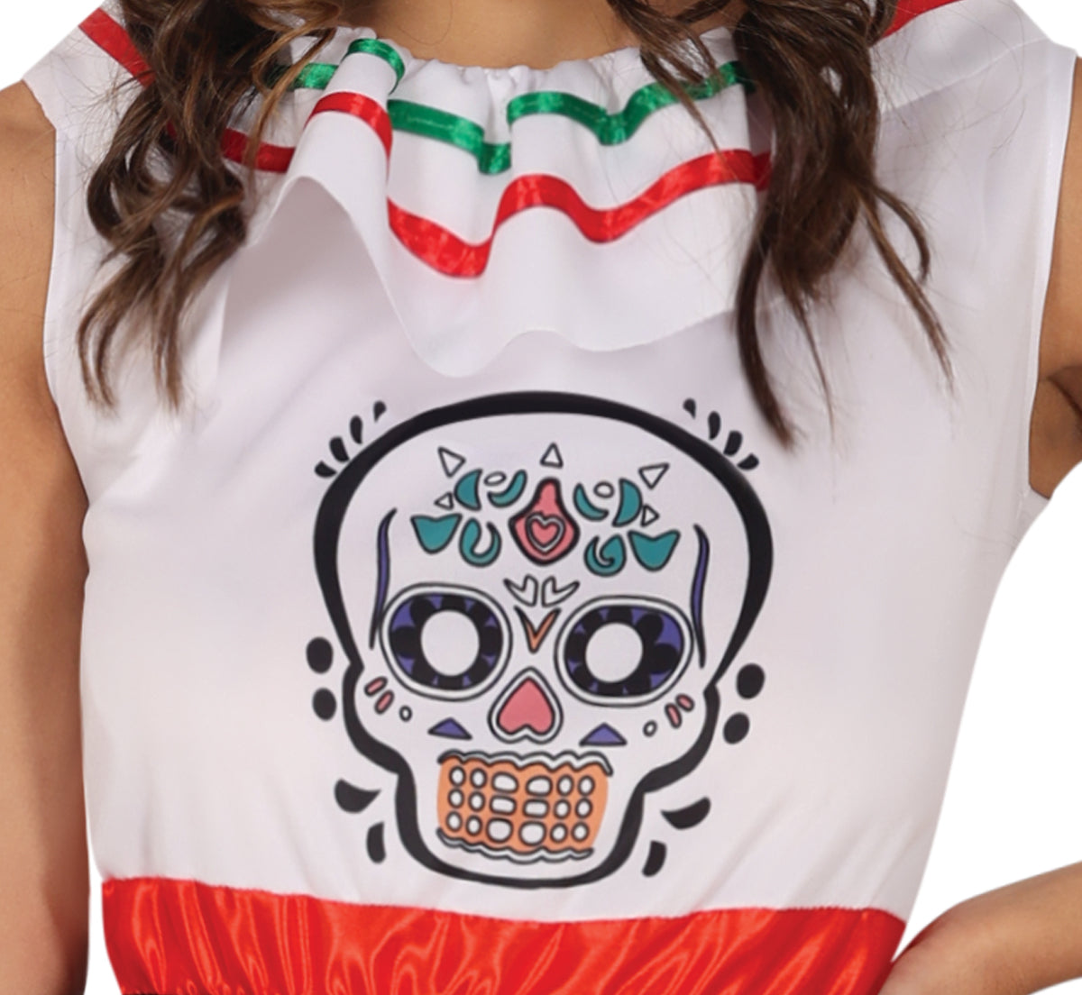GP88985 – Tag Der Toten Eleganz Catrina Stil – Größe: 38 - 40 (M), 42 - 44 (L) – Farbe: Schwarz / Weiß