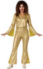 GP89002 – Disco Glamour Outfit Goldene Glanzoptik – Größe: 36 - 38 (S), 38 - 40 (M), 42 - 44 (L) – Farbe: Gold