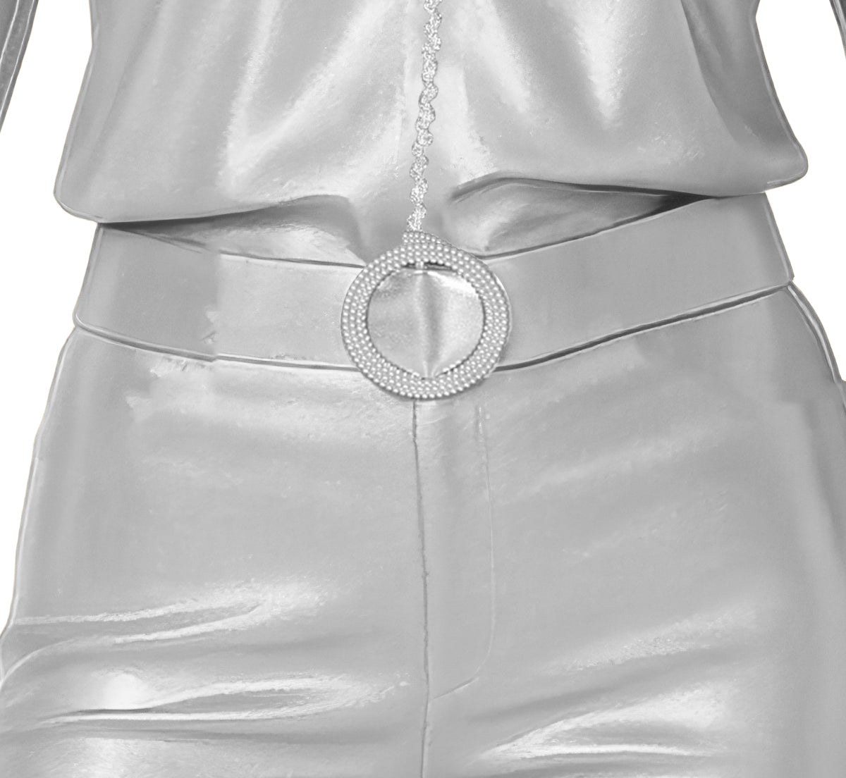 GP89005 – Disco Königin 70s Kostüm Glamour – Größe: 36 - 38 (S), 38 - 40 (M), 42 - 44 (L) – Farbe: Silber