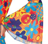 GP89013 – Hippie Blumen Reigen Karnevalskostüm – Größe: 36 - 38 (S), 38 - 40 (M), 42 - 44 (L) – Farbe: Mehrfarbig