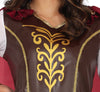 GP89021 – Roemische Kriegerin Kostuem Karneval – Größe: 36 - 38 (S), 38 - 40 (M), 42 - 44 (L) – Farbe: Braun / Weiß