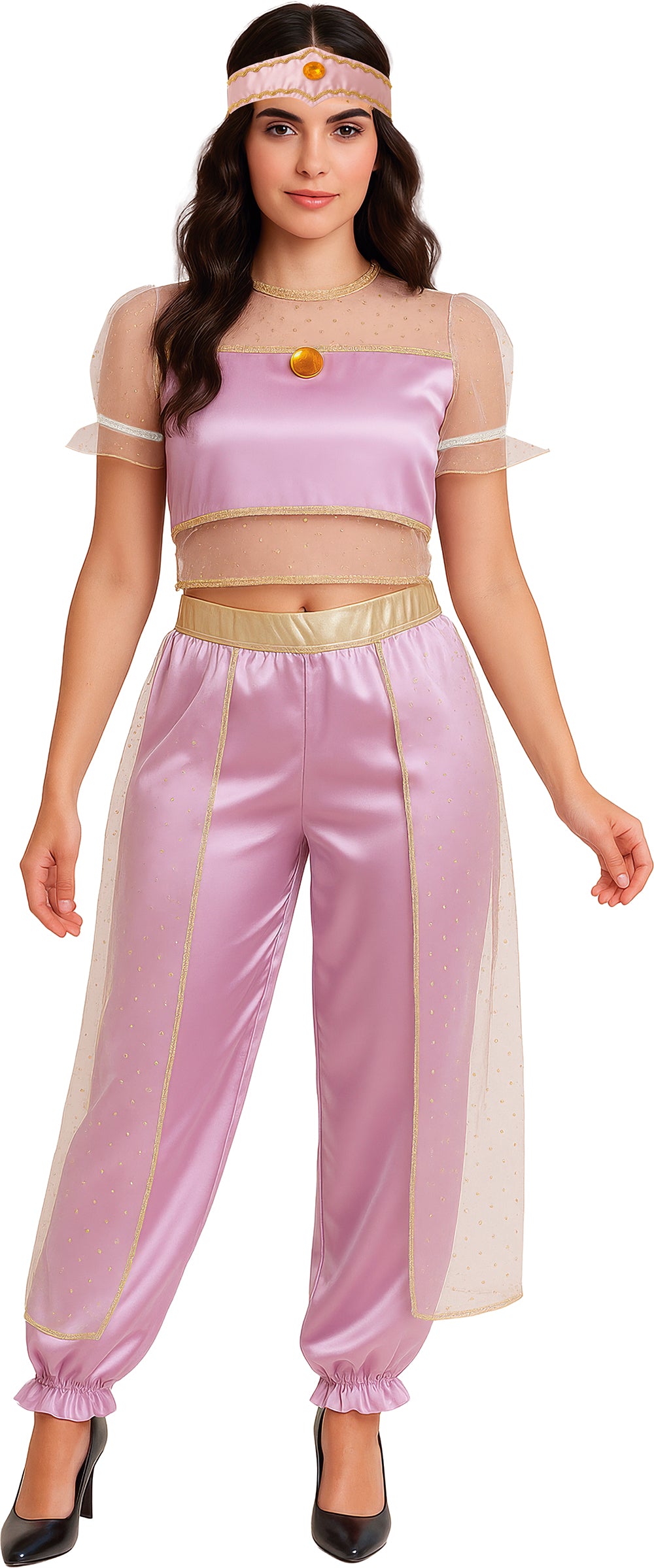 GP89024 – Wüstenprinzessin Traumkarneval Sheik – Größe: 36 - 38 (S), 38 - 40 (M), 42 - 44 (L) – Farbe: Pink
