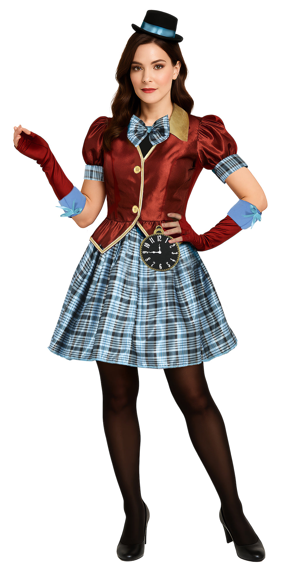 GP89027 – Karneval Hutmacher Fantasy Kostüm – Größe: 36 - 38 (S), 38 - 40 (M), 42 - 44 (L) – Farbe: Blau / Grau