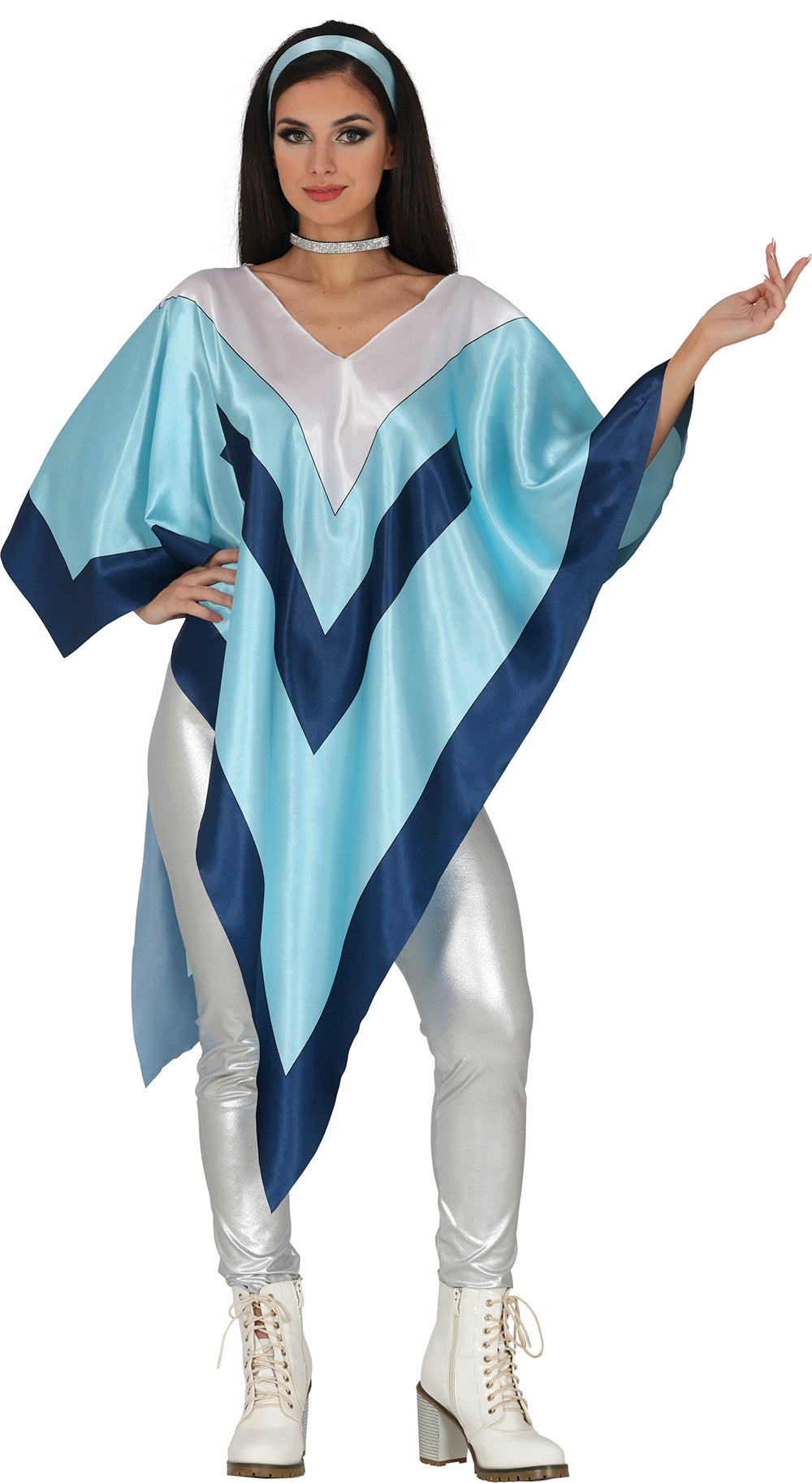GP89030 – Mexiko Karneval Poncho Erwachsene – Größe: 42 - 44 (L) – Farbe: Blau