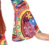 GP89033 – Hippie Kostüm Buntes Festival Karneval – Größe: 36 - 38 (S), 38 - 40 (M), 42 - 44 (L) – Farbe: Mehrfarbig