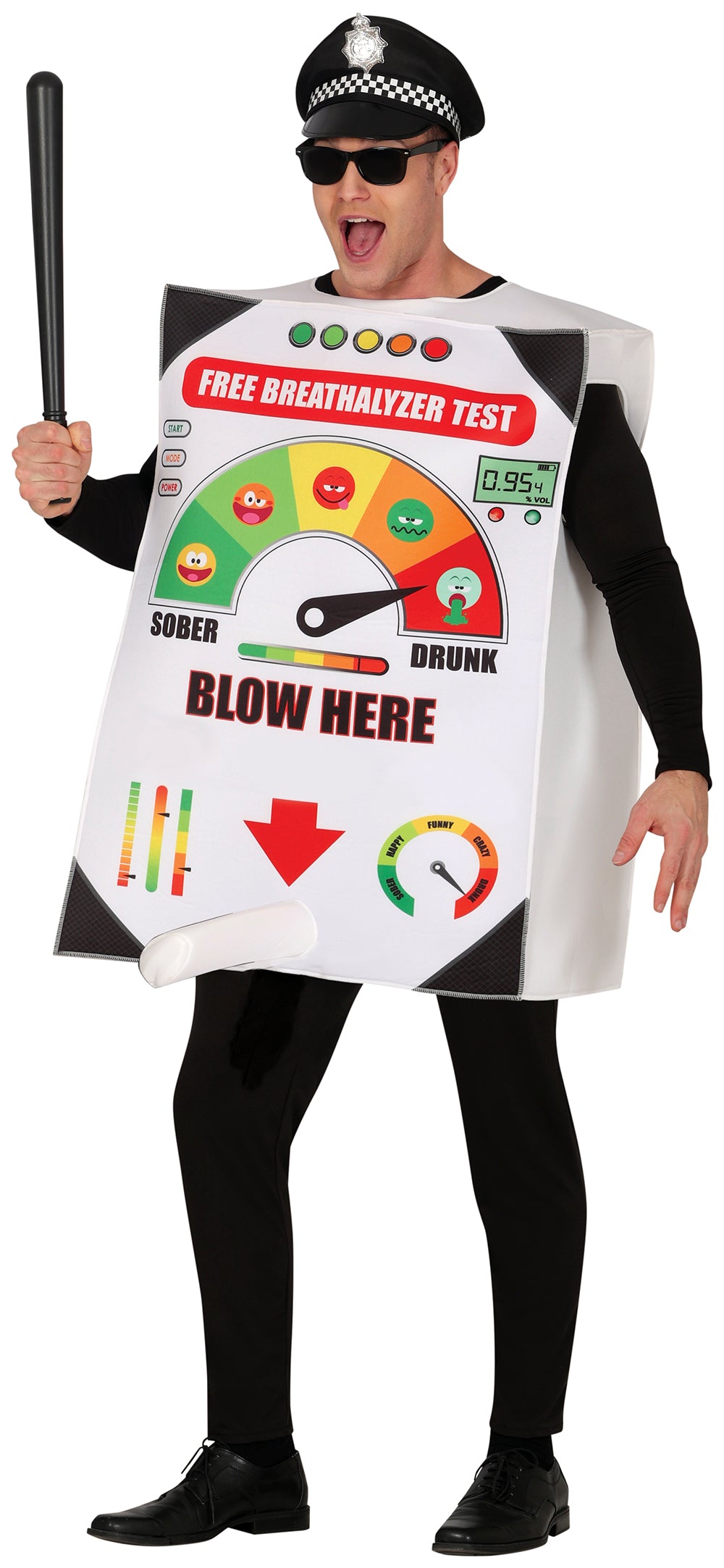 GP89040 – Junggesellenabschied Polizei Atemtest – Größe: 52 - 54 (L) – Farbe: Weiß