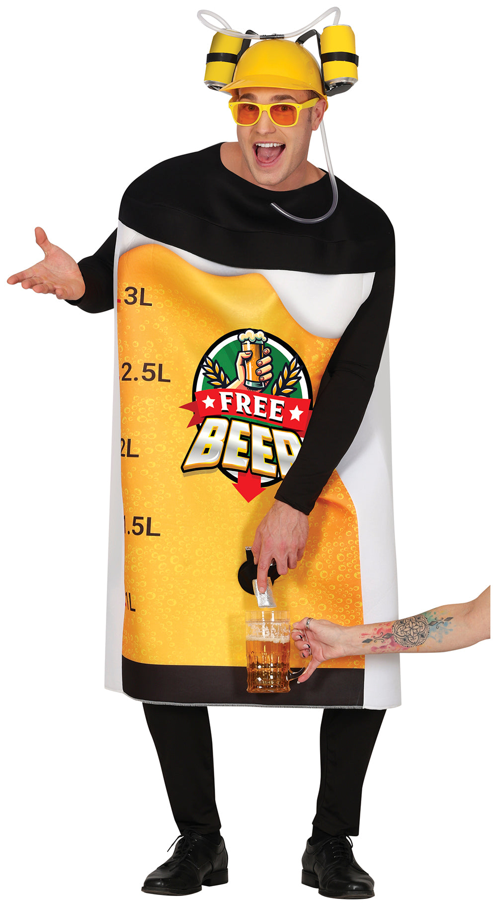 GP89043 – Bier Party Outfit Getränk Kostüm Witzig – Größe: 52 - 54 (L) – Farbe: Gelb