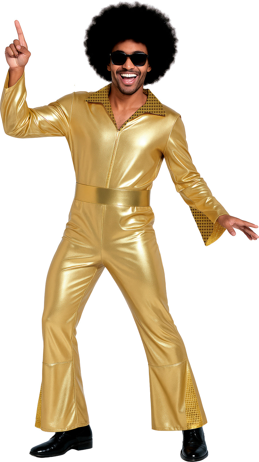 Disco Kostüm für Herren gold 70er Jahre