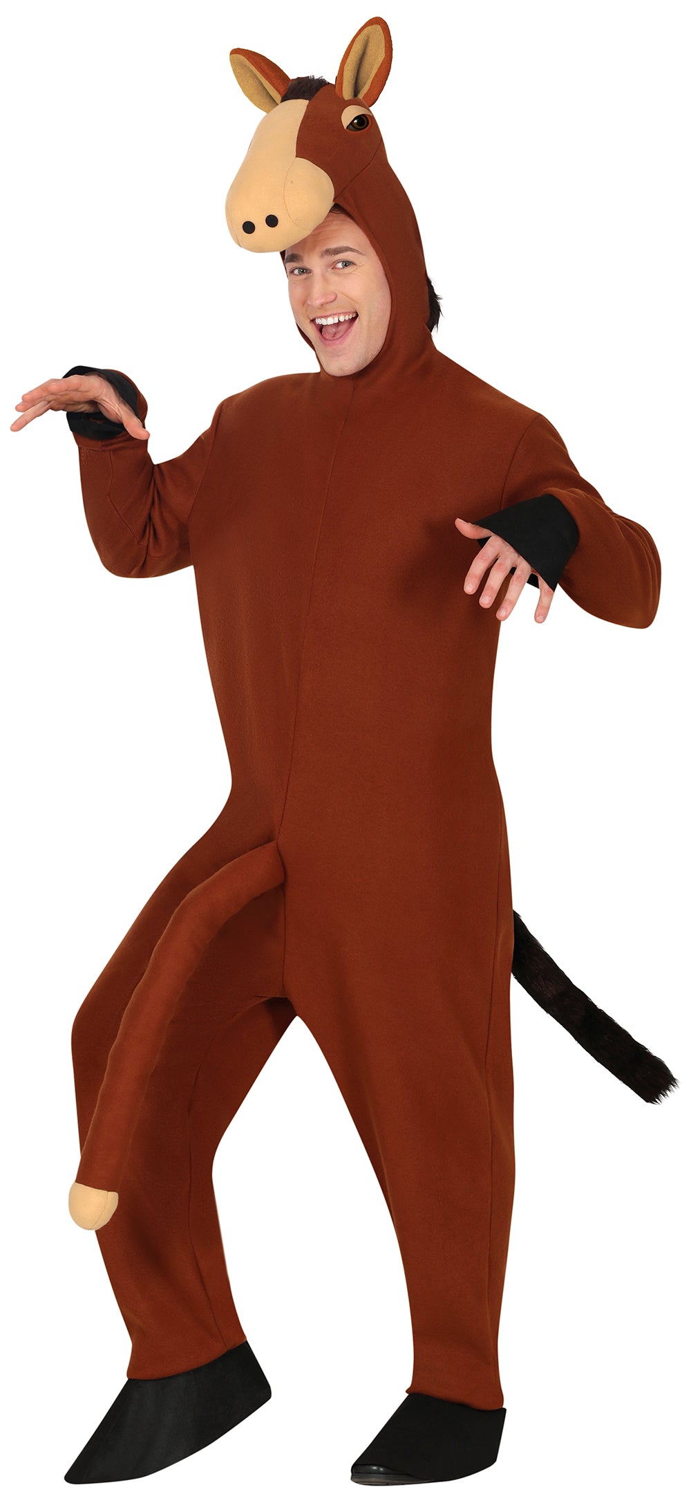 GP89053 – Tierisch Lustige Pferde-Party Jumpsuit – Größe: 48 - 50 (M), 52 - 54 (L) – Farbe: Braun