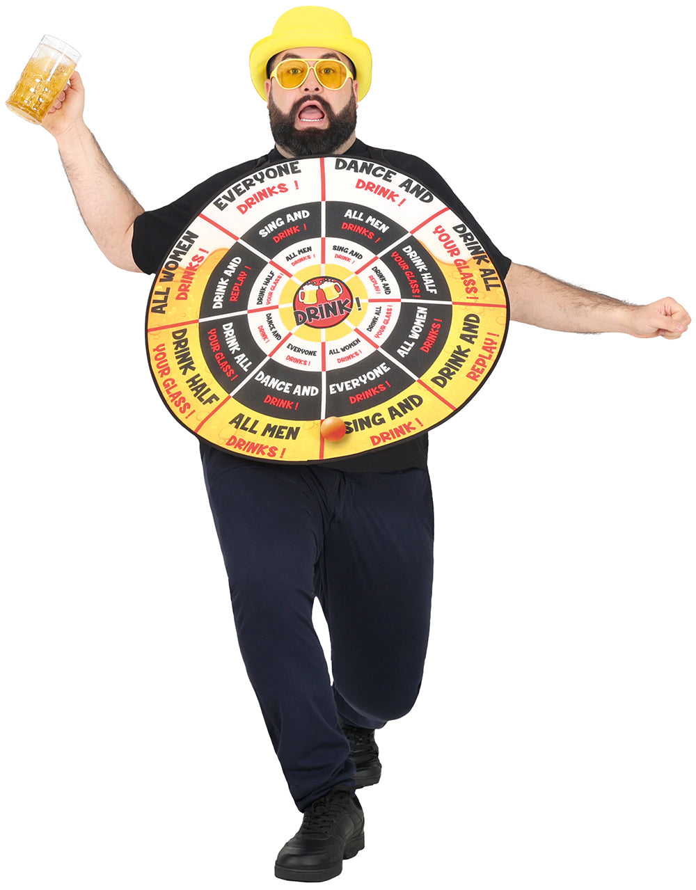 GP89055 – Junggesellenabschied Trinkspiel Party Spaß – Größe: 52 - 54 (L) – Farbe: Gelb / Weiß