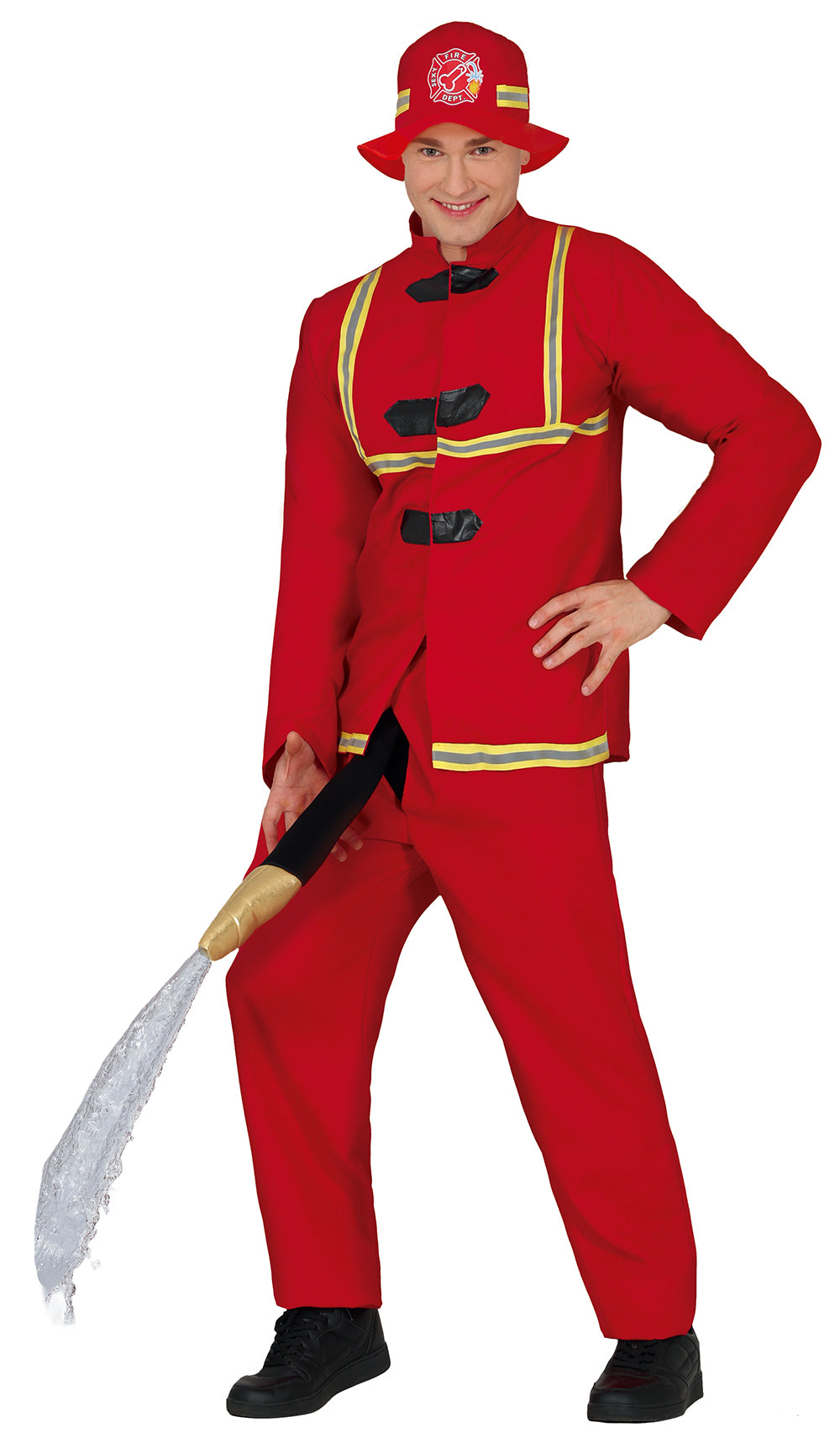 GP89059 – Feuerwehrmann Feier Ensemble Kostüm Rot – Größe: 48 - 50 (M), 52 - 54 (L) – Farbe: Rot