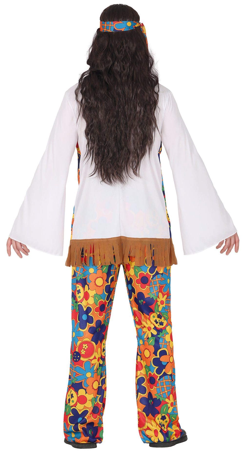 GP89063 – Hippie Vintage Blumen Power Kostüm – Größe: 48 - 50 (M), 52 - 54 (L) – Farbe: Mehrfarbig