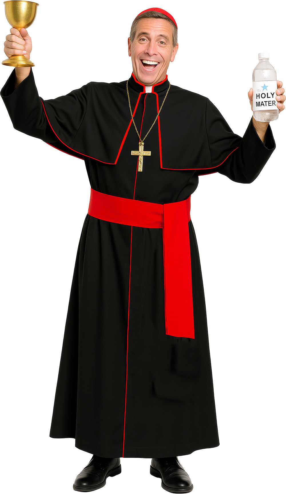 GP89089 – Priester Kardinal Kostüm Set Stola – Größe: 52 - 54 (L) – Farbe: Schwarz
