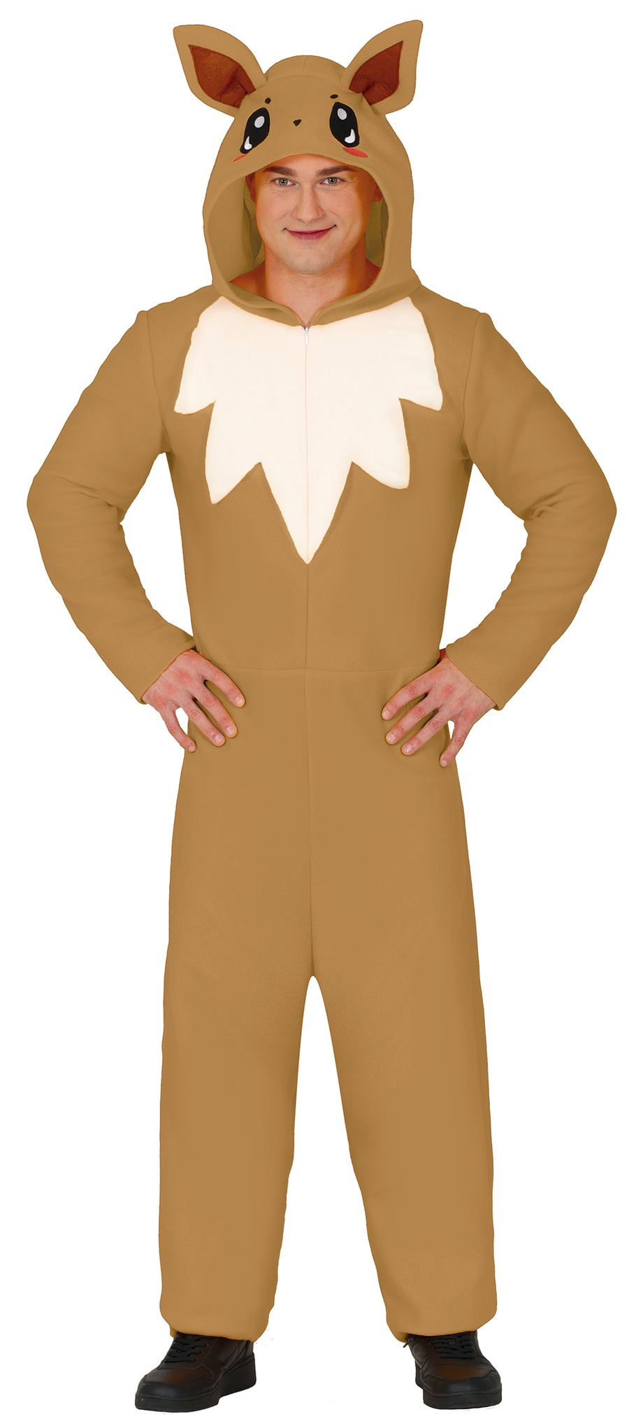 Fuchs Kostüm für Herren Overall mit Kapuze