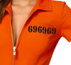 GP89092 – Dieb Karneval Kostüm Orange Jumpsuit – Größe: 36 - 38 (S), 38 - 40 (M), 42 - 44 (L) – Farbe: Orange