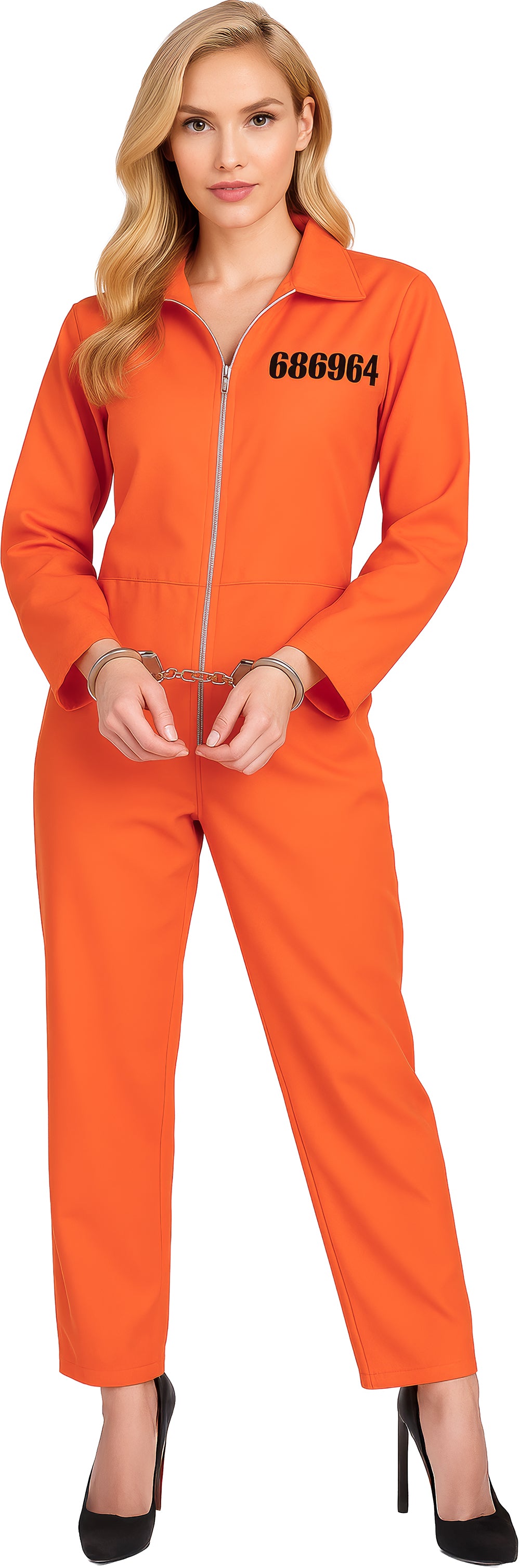 GP89095 – Dieb Karneval Jumpsuit Kostüm Orange – Größe: 36 - 38 (S), 38 - 40 (M), 42 - 44 (L) – Farbe: Orange