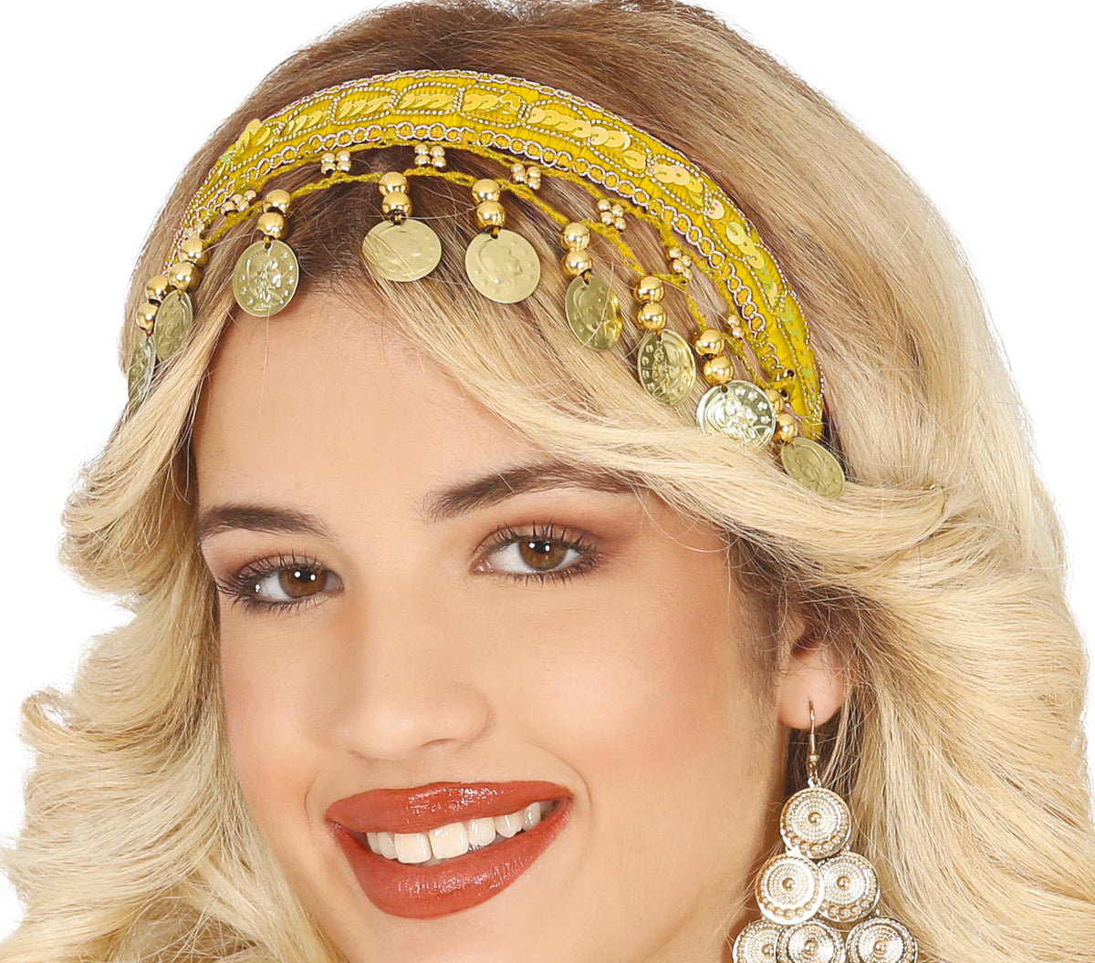 GP13770 – Münzen Haarreif für Damen mit Goldmünzen – Farbe: Gelb / Gold