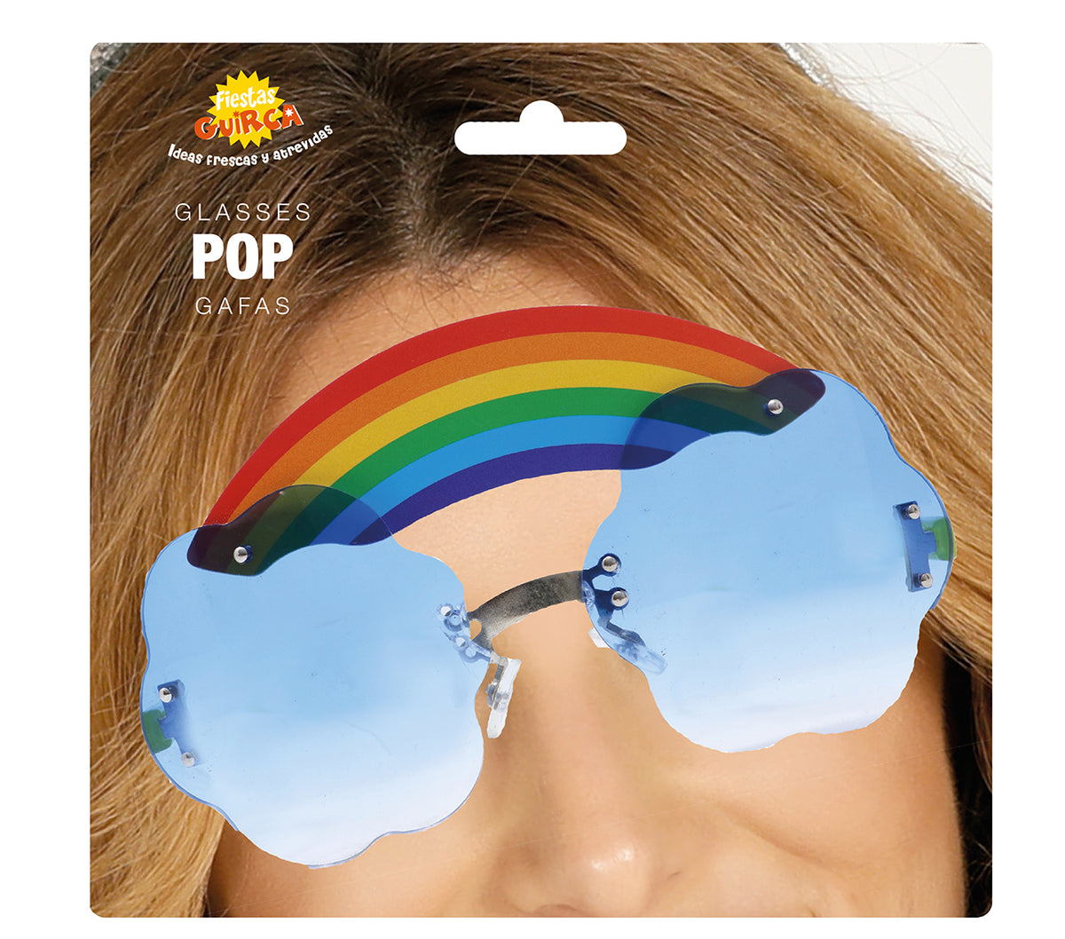 GP18856 – Regenbogen Brille für Erwachsene mit Wolken – Farbe: Mehrfarbig