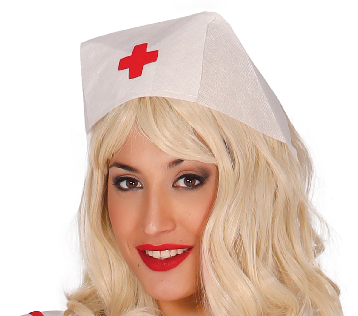 GP80009 – Krankenschwester Kostüm für Damen mit Haube – Größe: 36 - 38 (S) – Farbe: Weiß