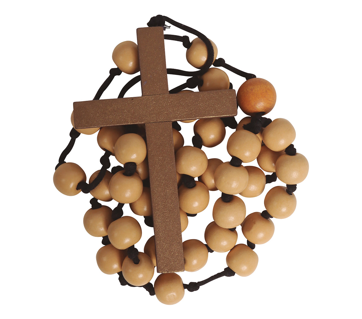 GP18081 – Rosenkranz für Erwachsene 90 cm mit Kreuz – Farbe: Braun