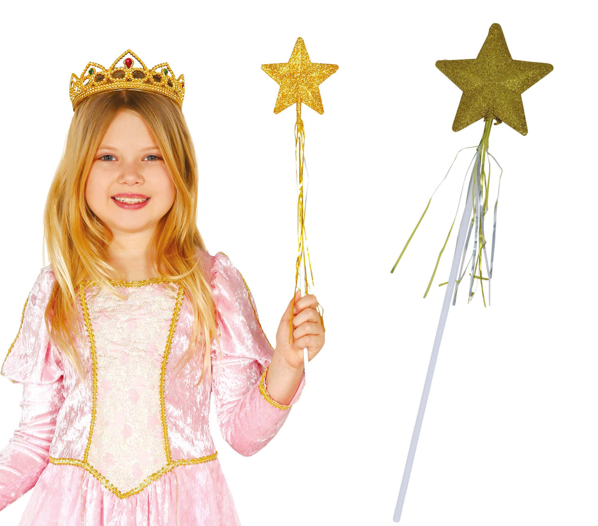 GP16381 – Glitzer Zauberstab für Mädchen 53 cm – Farbe: Gold