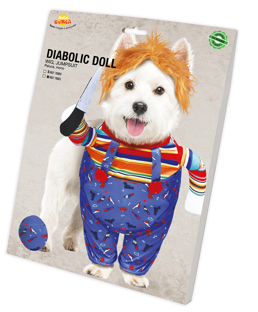 GP76900 – Horrorpuppe Kostüm für Hunde mit Perücke – Größe: S - DOG – Farbe: Blau