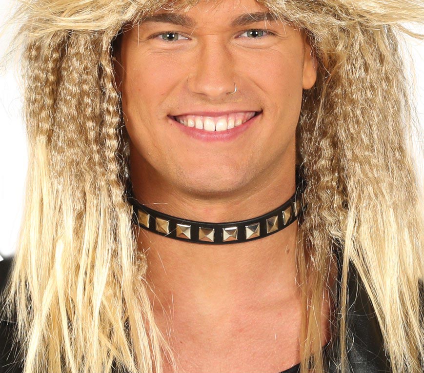 GP17388 – Punk Halsband für Erwachsene mit Nieten – Farbe: Schwarz, Ansicht 2