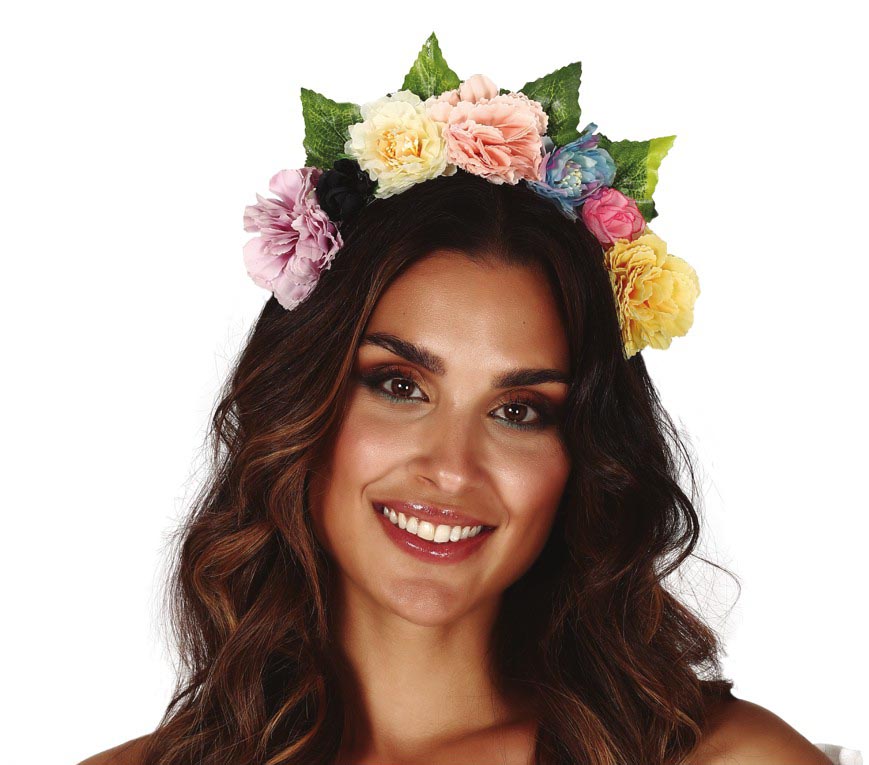 GP17969 – Blumen Haarreif für Damen bunt in Pastell – Farbe: Mehrfarbig, Ansicht 2