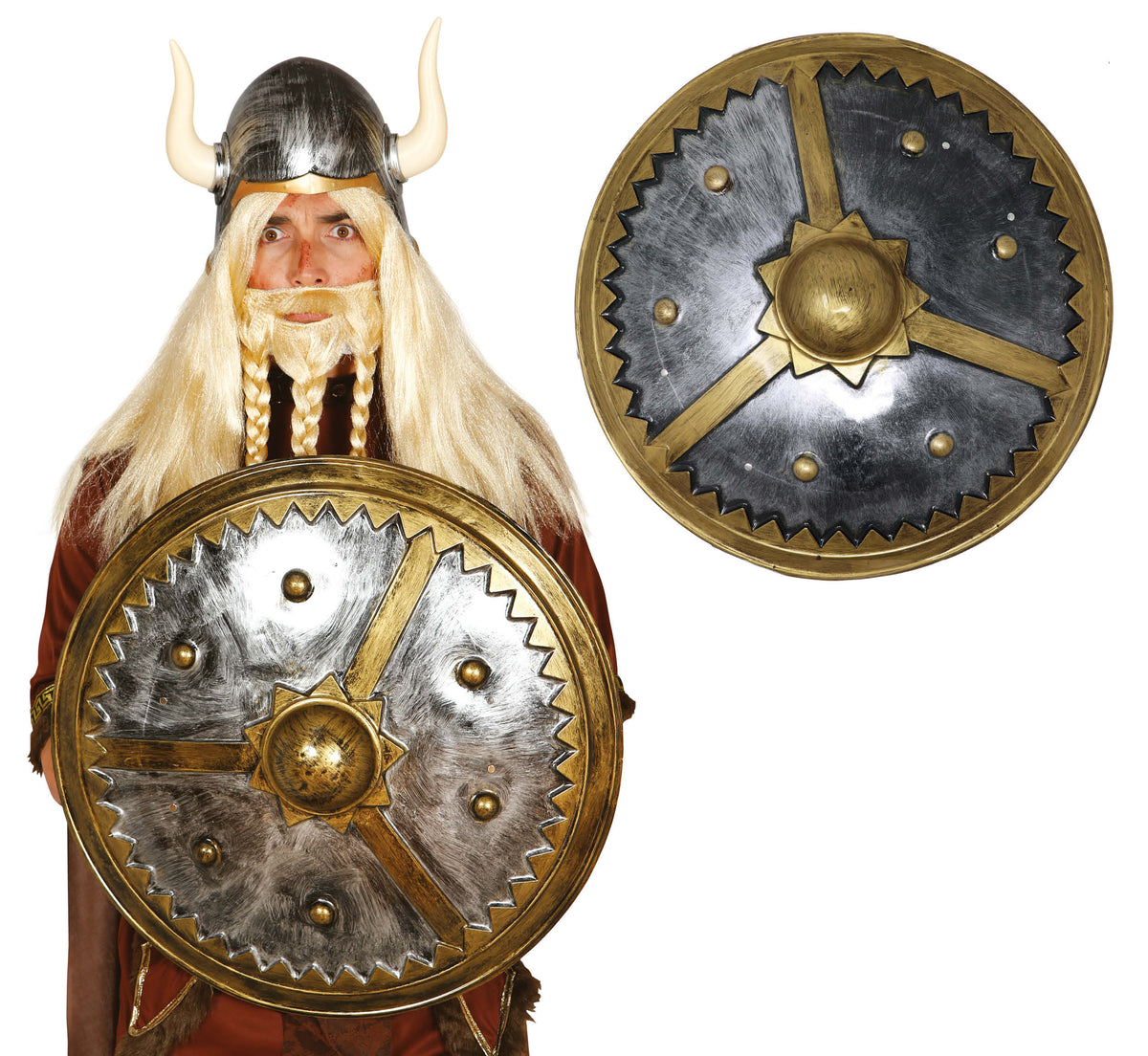GP18706 – Wikinger Schild für Erwachsene rund 61 cm – Farbe: Metallic