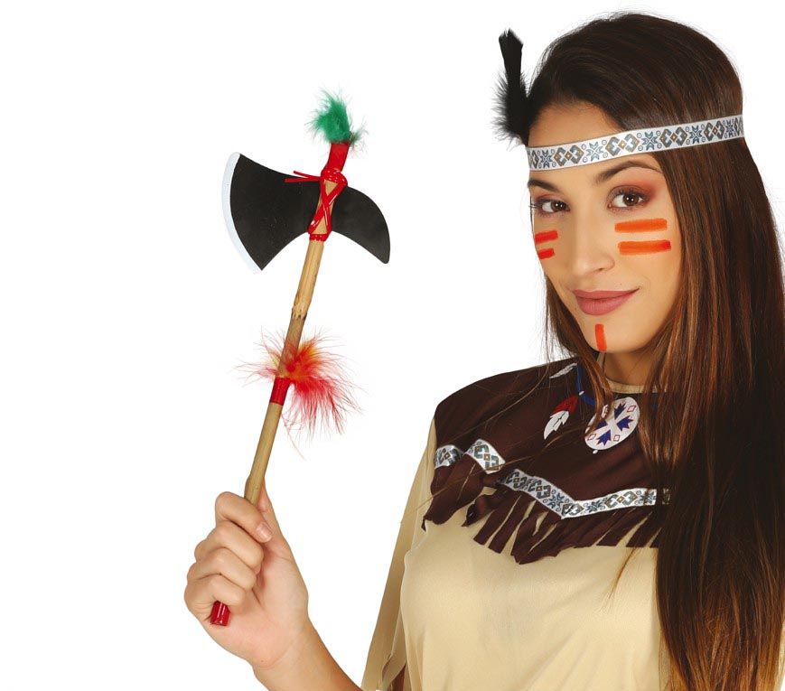 GP16613 – Indianer Tomahawk für Erwachsene 35 cm – Farbe: Schwarz, Ansicht 2