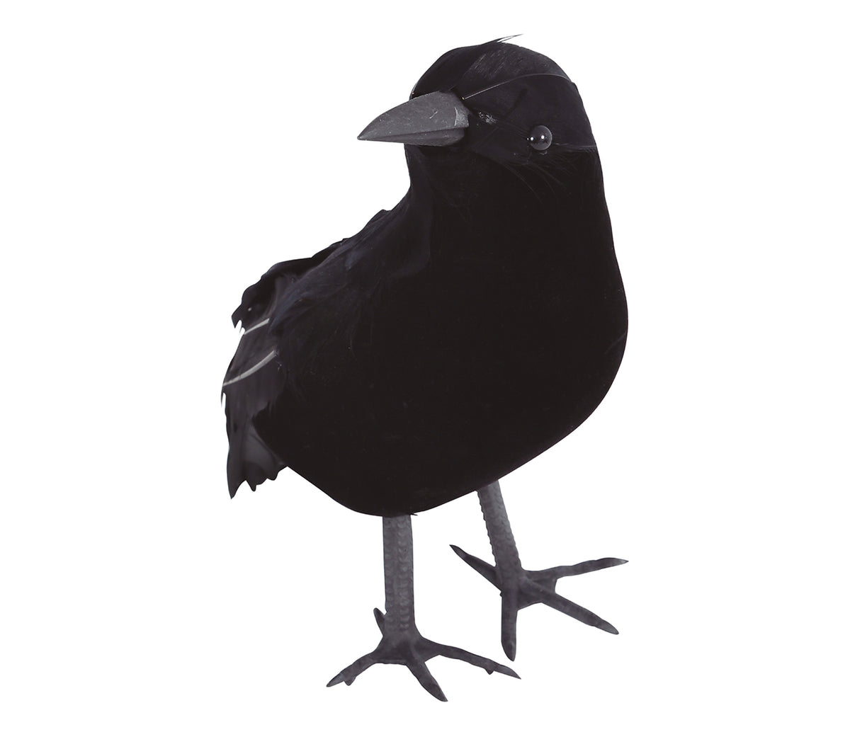 GP26292 – Rabe schwarz 21 cm mit Federn Halloween – Farbe: Schwarz