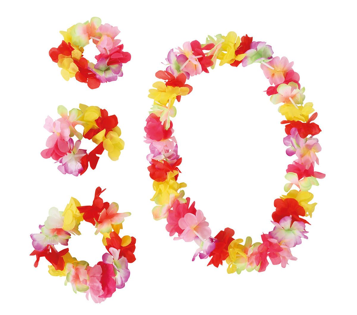 GP16429 – Hawaii Set für Damen mit Blumenkette – Farbe: Mehrfarbig
