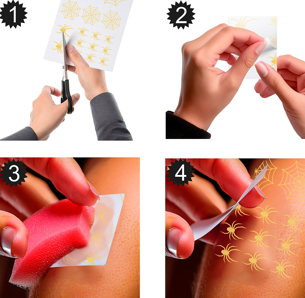 GP15667 – Halloween Tattoos für Erwachsene 15 x 11 cm – Farbe: Gold