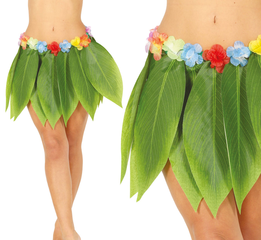 Hawaii Blätterrock für Damen grün 38 cm