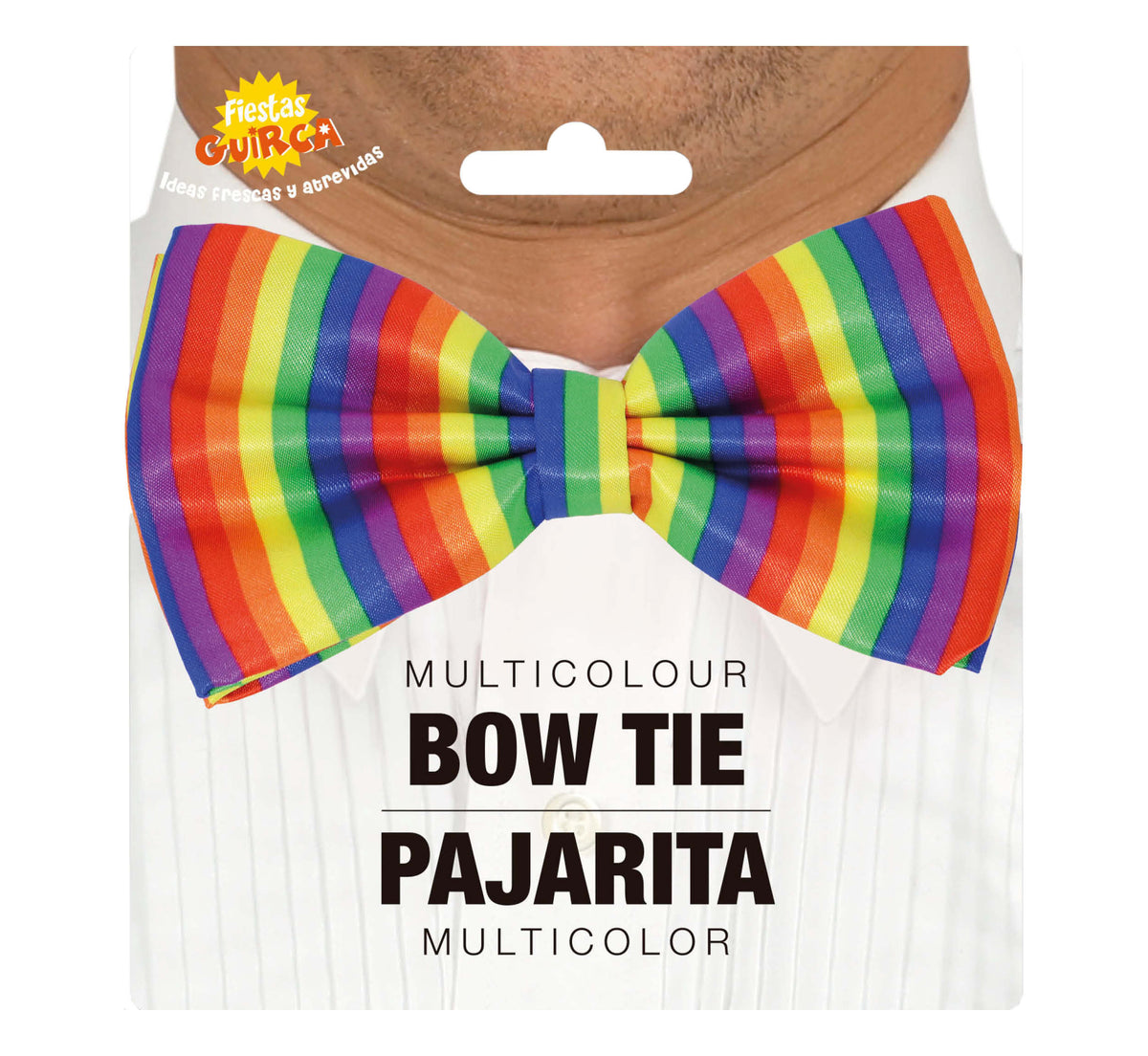 GP18864 – Regenbogen Fliege für Herren gestreift – Farbe: Mehrfarbig