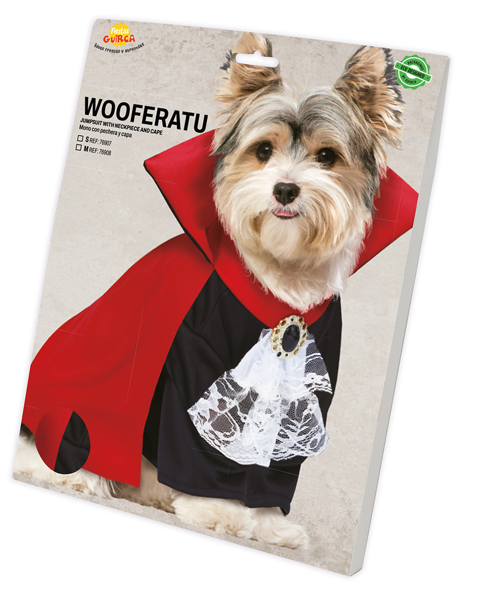 GP76907 – Vampir Kostüm für Hunde mit Umhang – Größe: S - DOG – Farbe: Schwarz