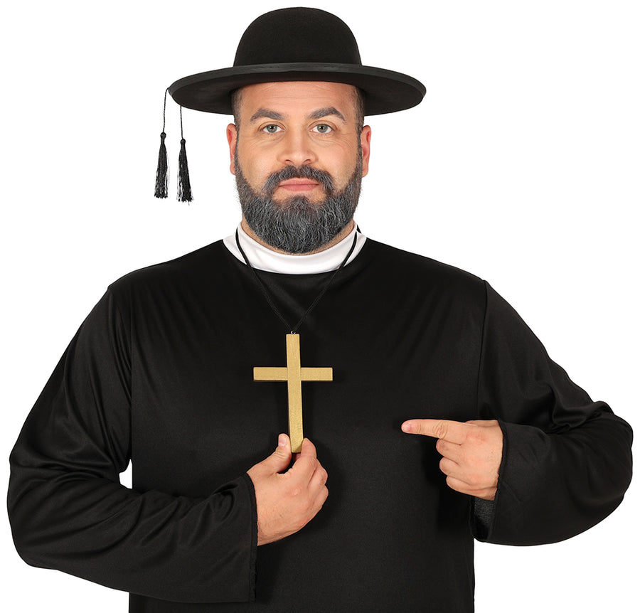 GP16506 – Priester Kreuz Halskette für Erwachsene 22 cm – Farbe: Gold, Ansicht 2