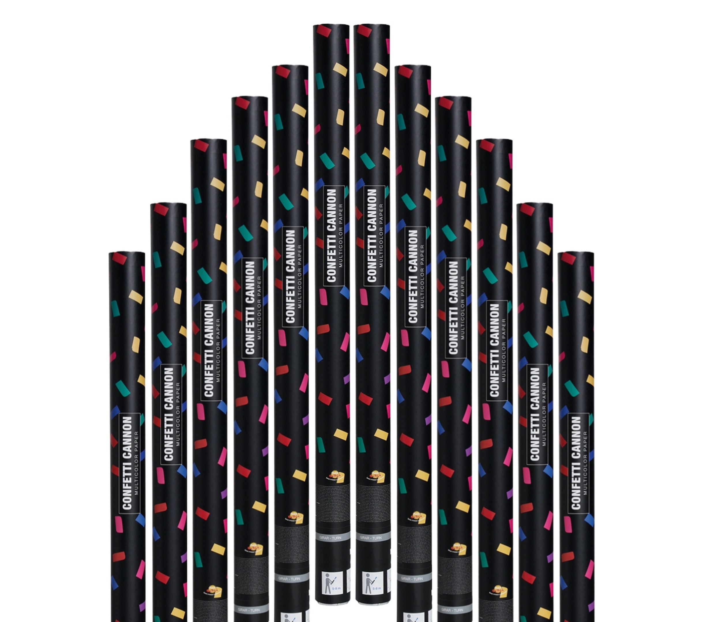 FFB0001 – Konfetti Kanone Party Popper 80cm – Größe: 12x Konfettikanone