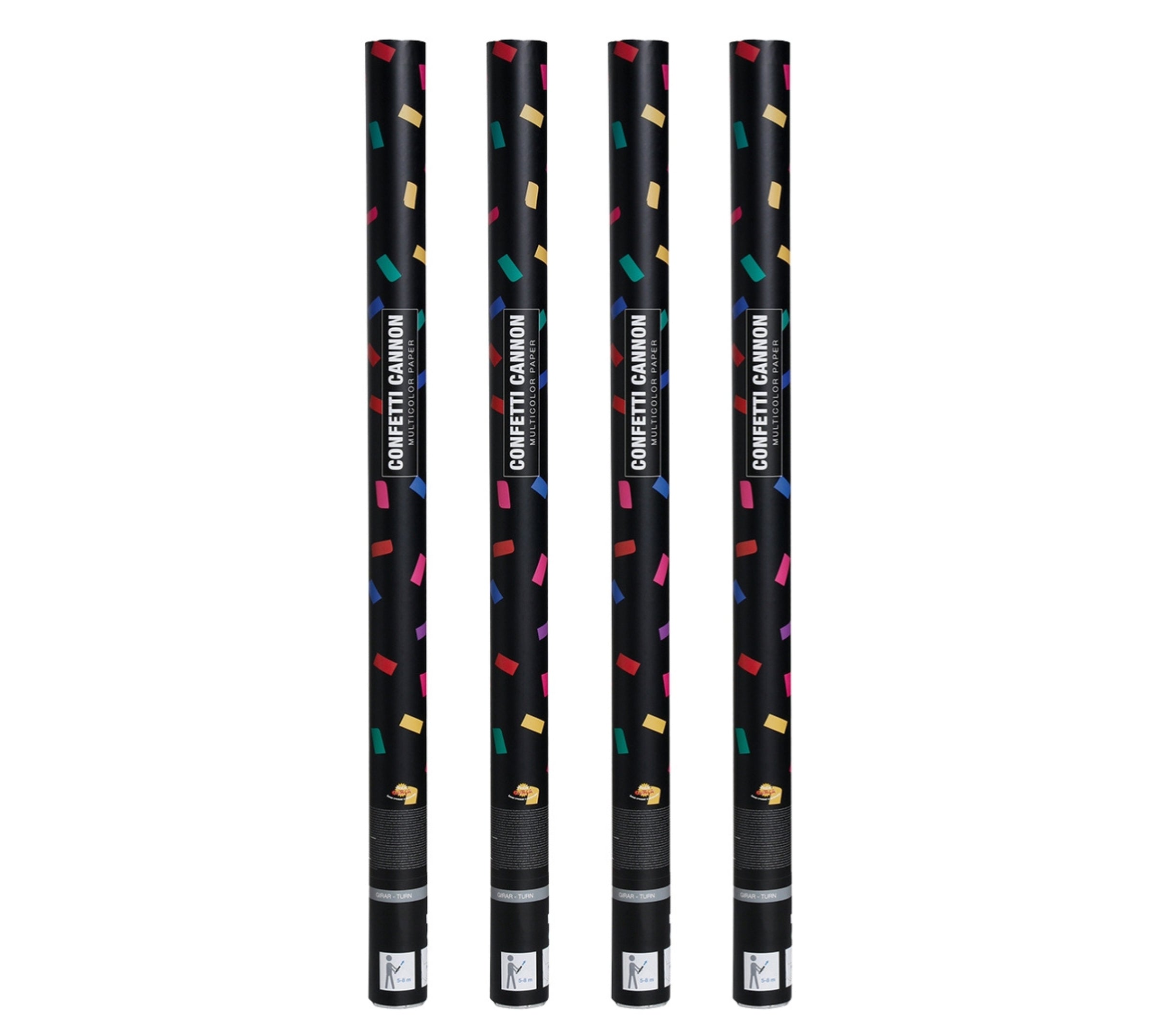 FFB0001 – Konfetti Kanone Party Popper 80cm – Größe: 4x Konfettikanone