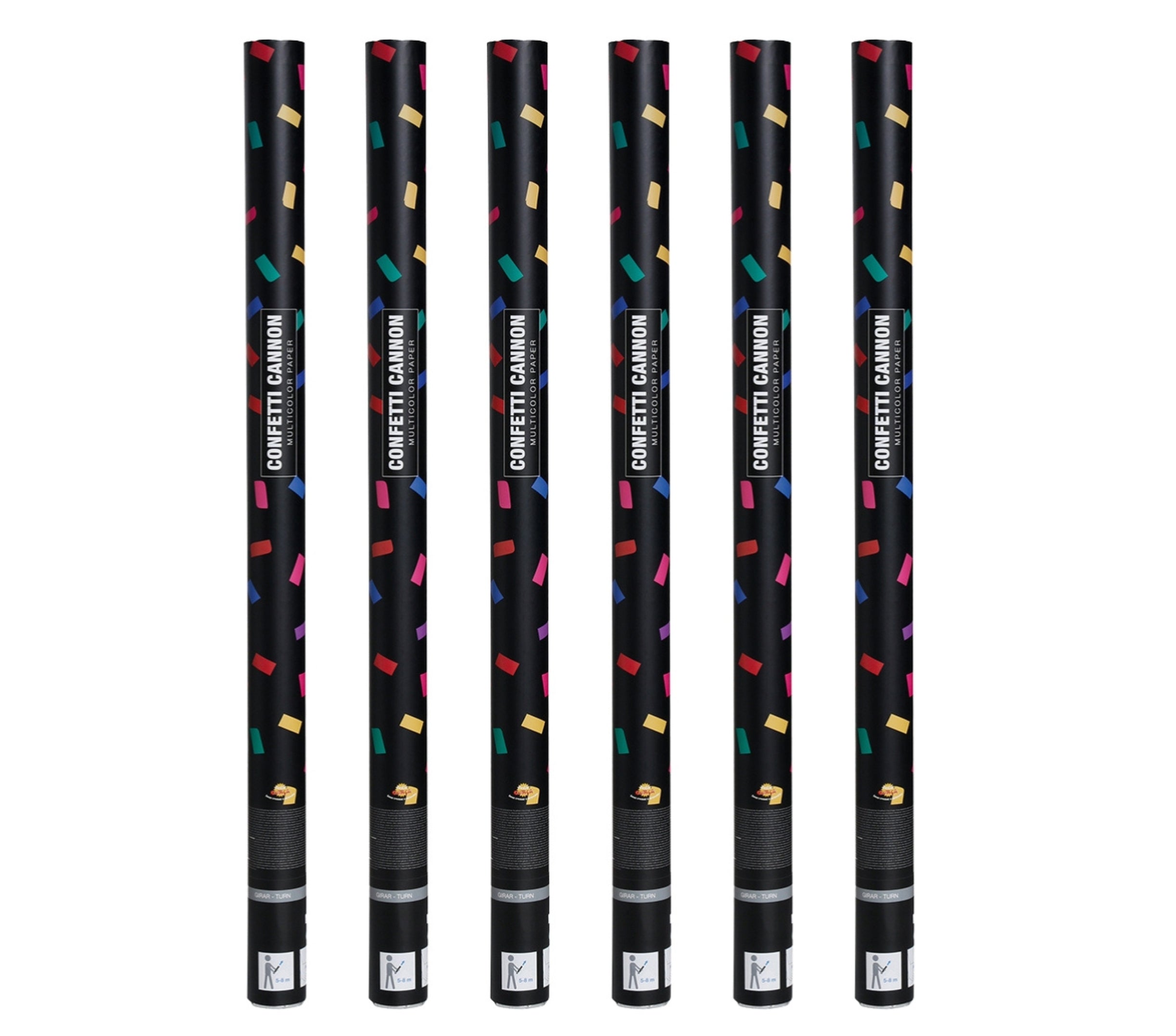 FFB0001 – Konfetti Kanone Party Popper 80cm – Größe: 6x Konfettikanone