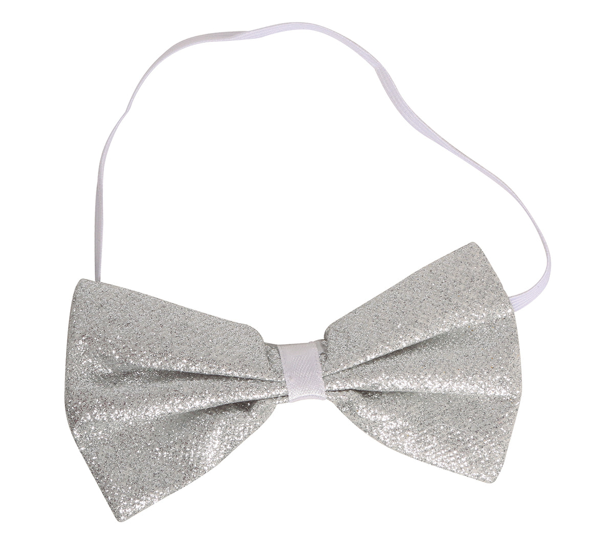GP18805 – Glitzer Fliege für Herren 12 cm – Farbe: Silber