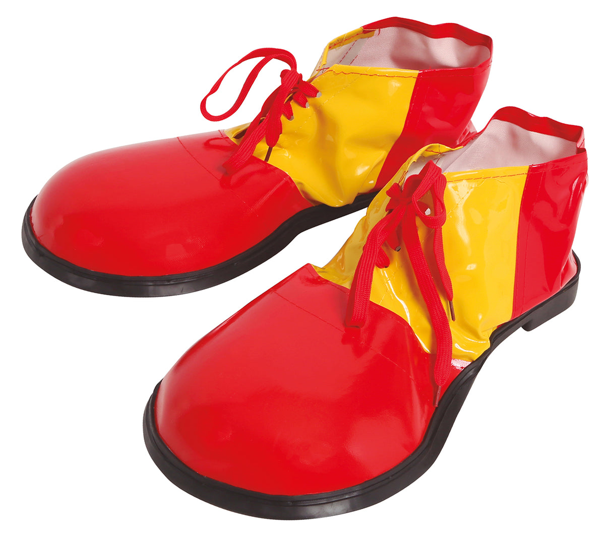 GP2213 – Clown Schuhe für Erwachsene 35 cm rot gelb – Farbe: Rot
