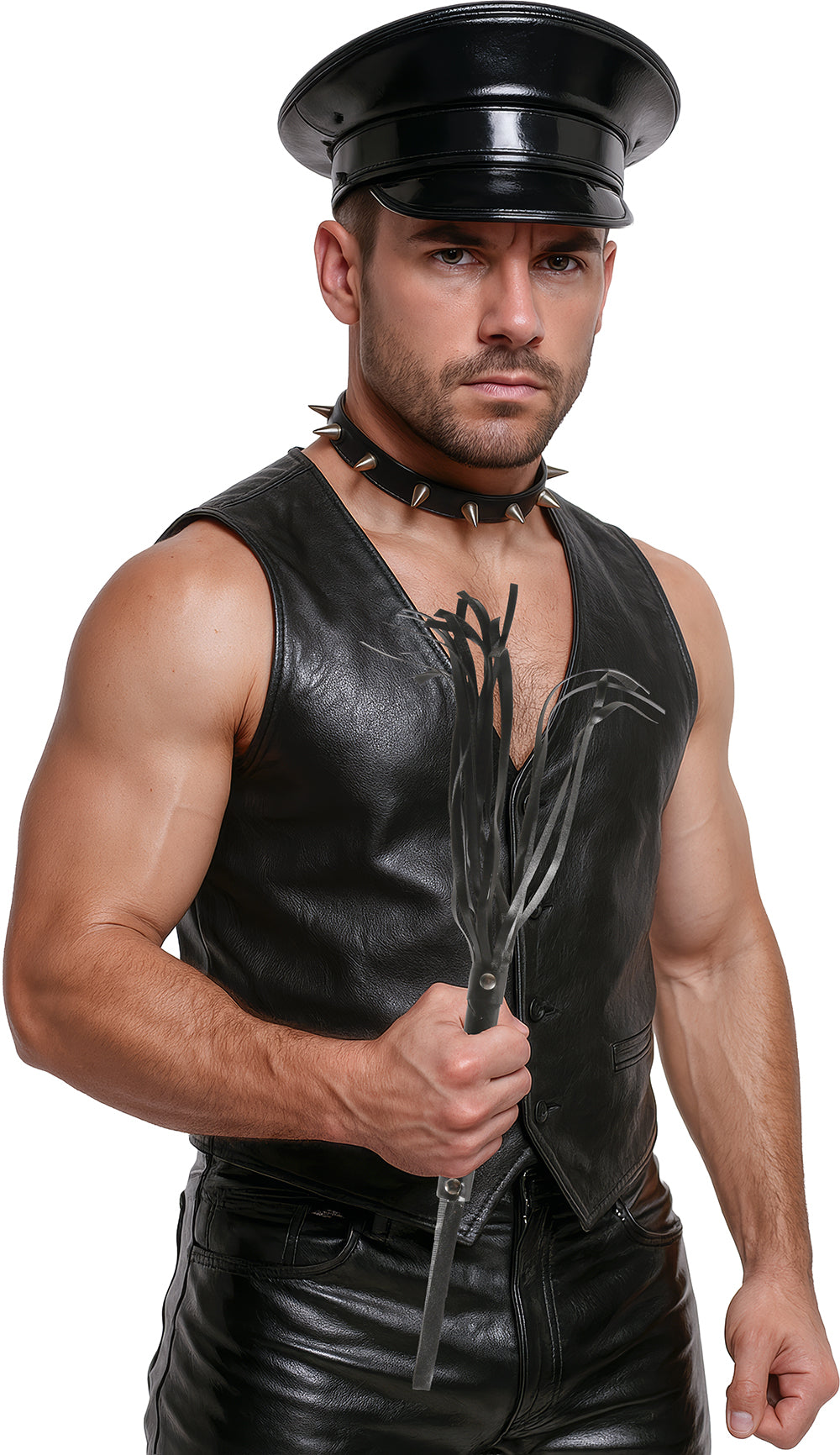 GP16834 – Flogger Peitsche für Erwachsene 50 cm kurz – Farbe: Schwarz