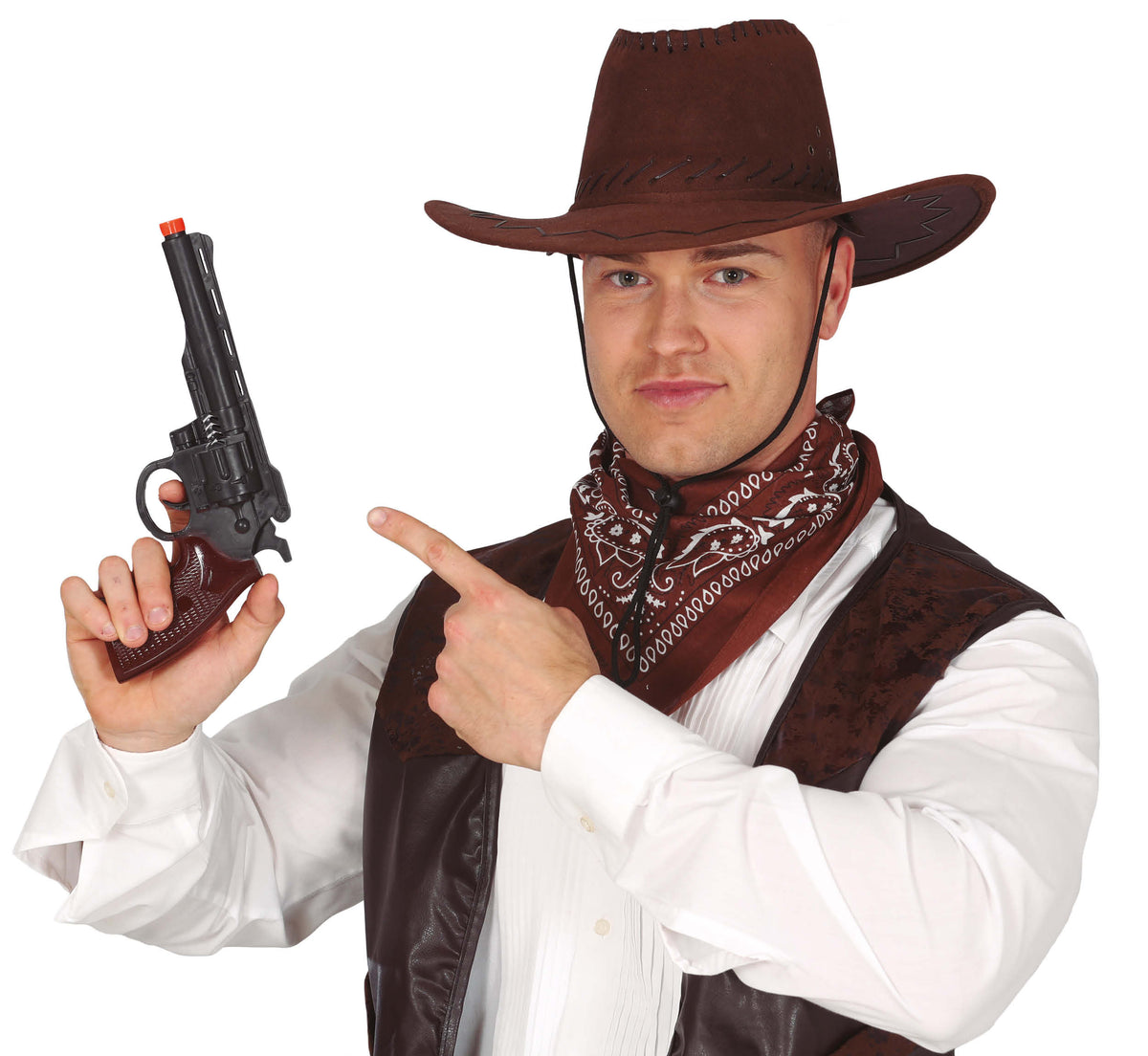 GP18886 – Cowboy Pistole für Erwachsene schwarz 30 cm – Farbe: Schwarz