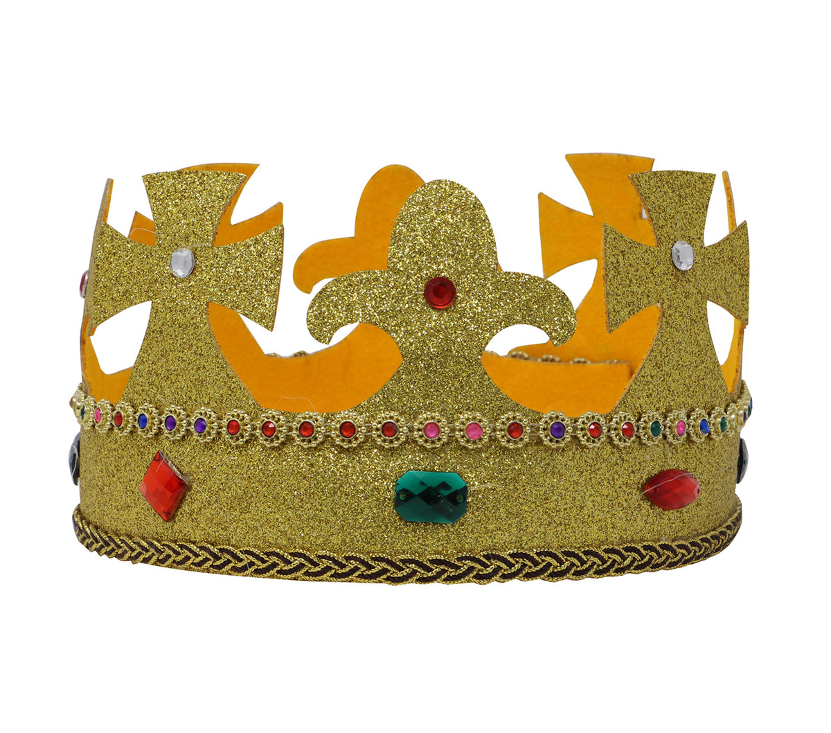GP18412 – Königskrone für Herren gold mit Schmucksteinen – Farbe: Gold