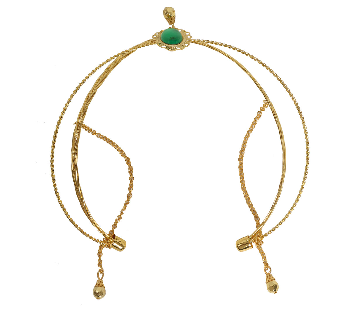 GP17381 – Mittelalter Diadem für Damen mit Schmuckstein – Farbe: Gold