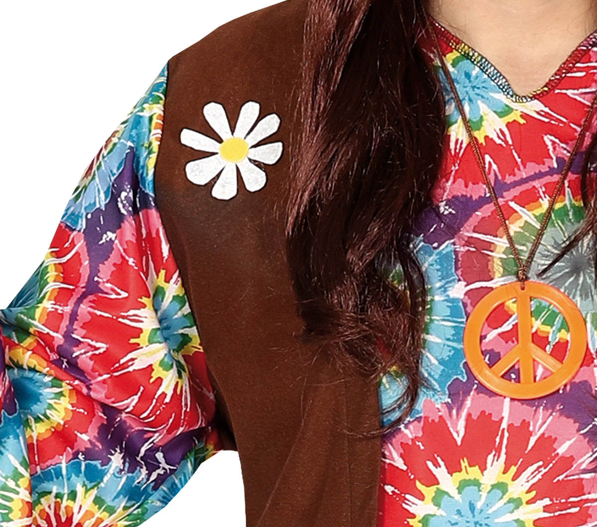 GP86605 – Hippie Kostüm für Herren mit Fransenweste – Größe: 52 - 54 (L) – Farbe: Braun