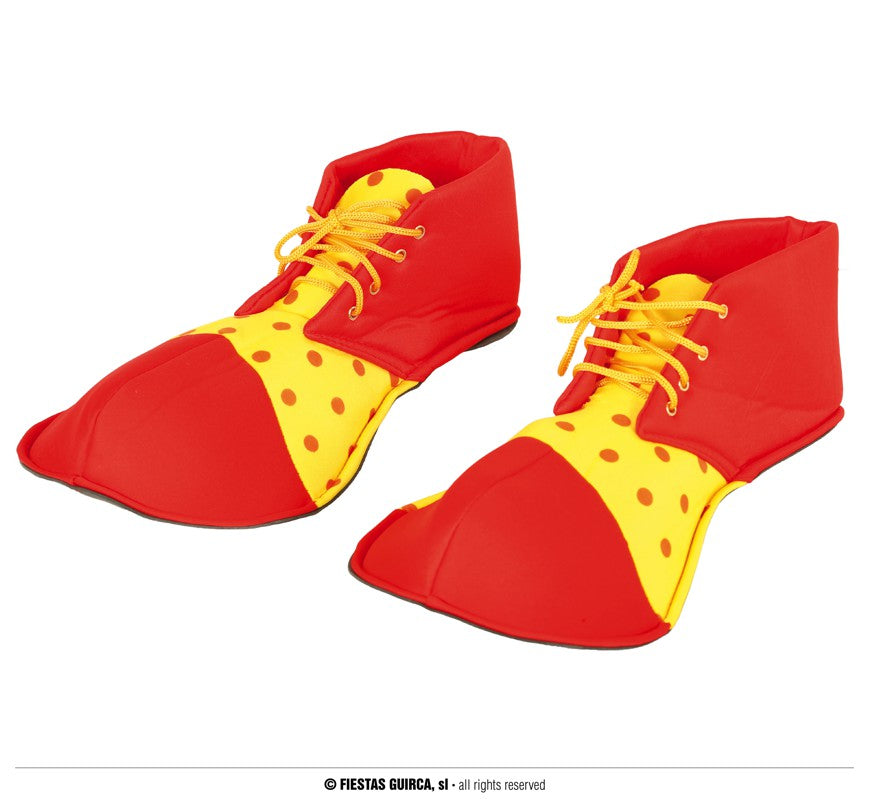 Clown Schuhe für Erwachsene rot gelb 36 cm