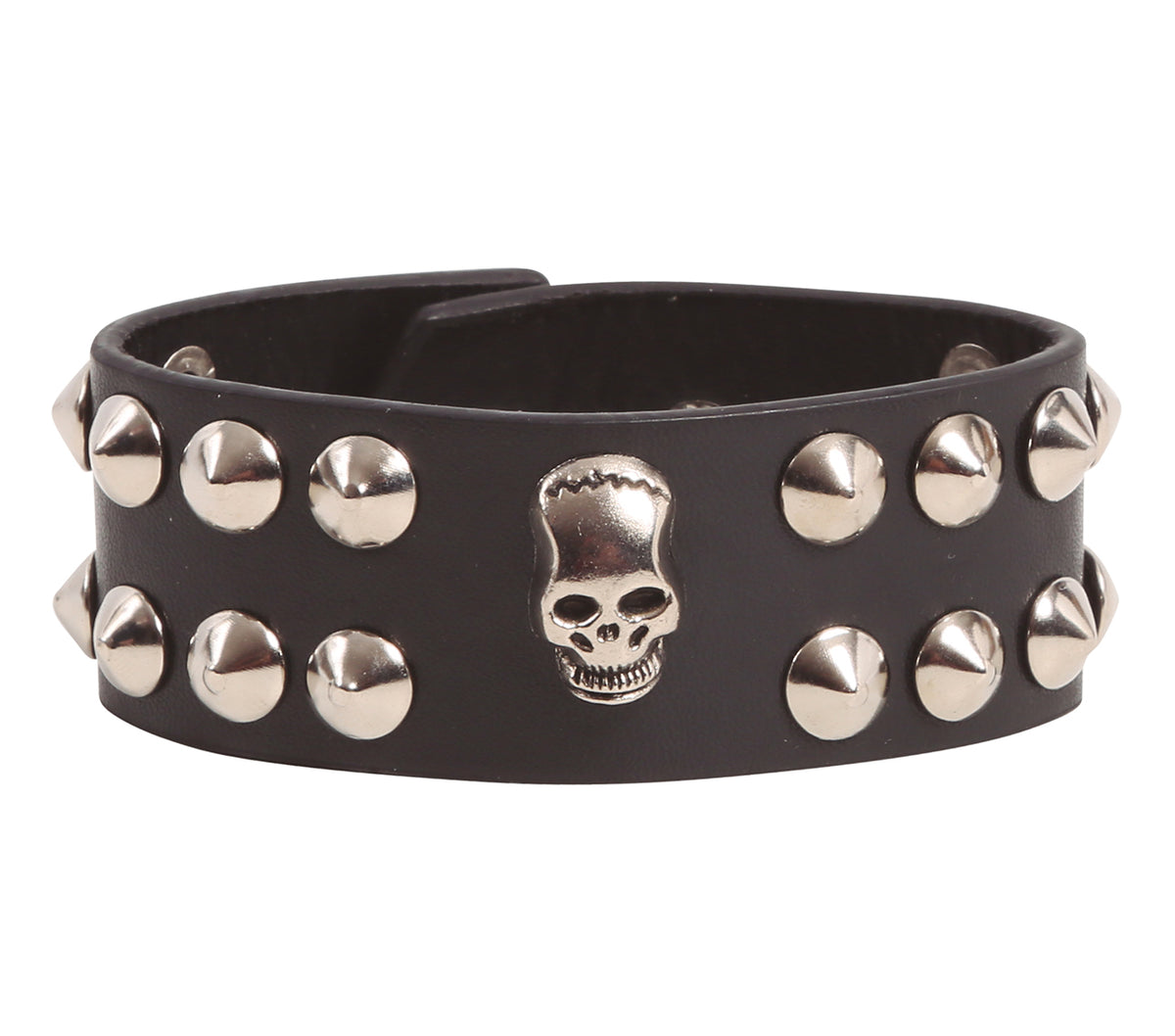 GP18873 – Nietenarmband für Erwachsene mit Totenkopf – Farbe: Schwarz