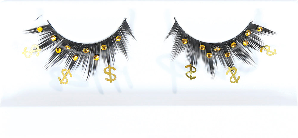 GP15091 – Party Wimpern für Erwachsene mit Motiv – Farbe: Schwarz / Gold
